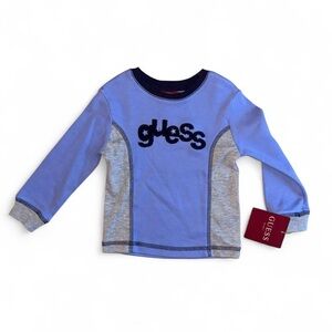 BNWT Guess Baby Blue and Gray Long Sleeve Tee, 18M